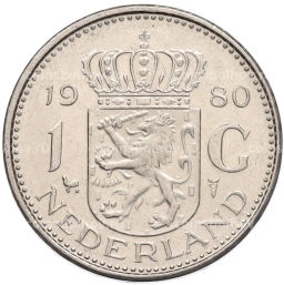 Монета 1 гульден 1980 года Нидерланды