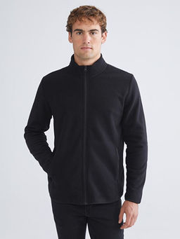 Dik Yaka Uzun Kollu Polar Erkek Fermuarl? Sweatshirt