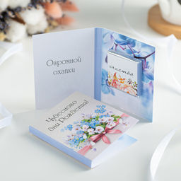 Цена за 2 шт Мини-открытка "Чудесного дня рождения"
