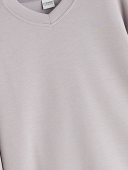 V Yaka K?z ?ocuk Soft Touch Sweatshirt ve E?ofman Alt