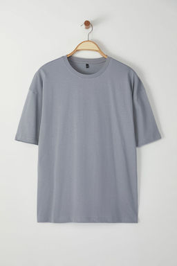 TRENDYOL MAN Gri Oversize/Genis Kesim Meyve S?rt Bask?l? %100 Pamuk T-Shirt TMNSS25TS00052 - Trendyolmilla фото 12