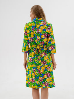 Халат женский из фланели Маша желтый макси