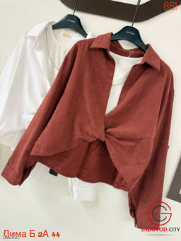 Рубашка женская однотонная с топиком