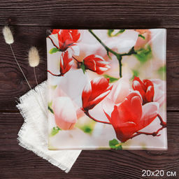 Тарелка квадратная 20х20 см / S3108 Q005 GREY Магнолия /уп 6/48/ цветная коробка