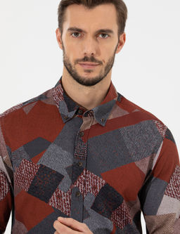 Turuncu Slim Fit Uzun Kollu G_mlek