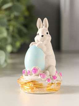 Фигурка гипс Заяц с яйцом пасхальный, 8?4 см