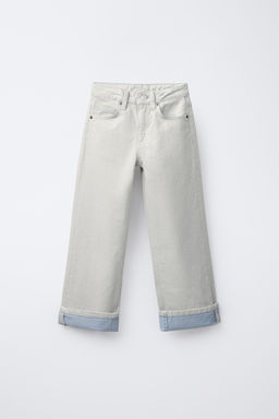 STRAIGHT-LEG JEANS WITH HEMS