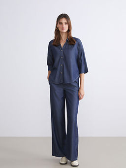 Beli Lastikli Wideleg Kad?n Jean Pantolon