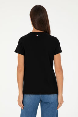 Женская черная базовая футболка Неожиданная скидка в корзине - U.s. polo assn фото 5