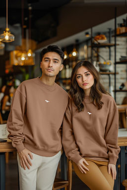 TRENDYOL MAN Gri Bisiklet Yaka Oversize/Genis Kesim Ici Polar/S?cak Tutan Dinozor Nak?s Sweatshirt TMNAW24SW00064