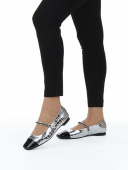 06-H4A-5C BLACK/SILVER Туфли женские (натуральная кожа)