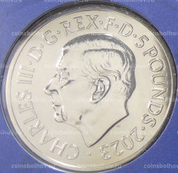 Монета 5 фунтов 2023 года Великобритания Звери Тюдоров  Бык Кларенса (в блистере)