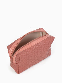 Косметичка универсальная, искусственная кожа, на молнии, тёмно-розовая
