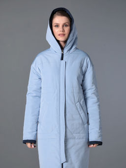 25301 Пальто дем. двустороннее т.синий/голубой - Dizzyway фото 5