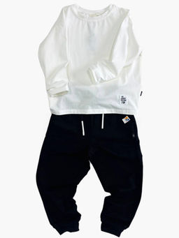 Брюки для мальчика штаны спортивные 22-0509 черный|красный - Mini maxi фото 11