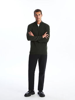 Dik Yaka Uzun Kollu Erkek Triko Kazak