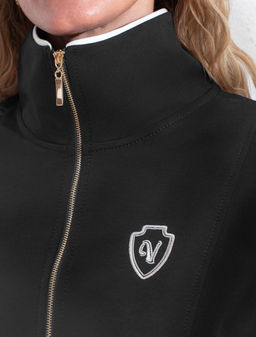 Джемпер с воротом на молнии и лампасами из футера двухнитки с эластаном - Vilatte фото 2