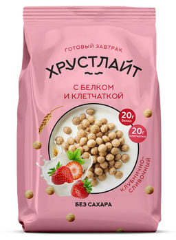 Готовый завтрак Клубника со сливками / 150 г / ТМ Хрустлайт