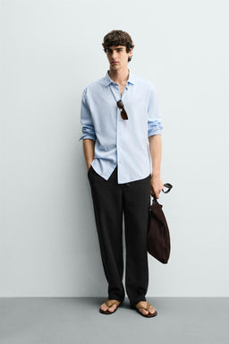PANTAL?N RELAXED FIT ESTRUCTURA / Negro - Zara фото 14
