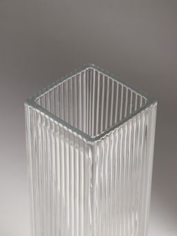 Ваза Бритт, полосы, 24?8 см, стекло, прозрачная