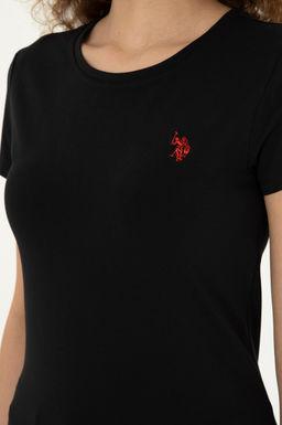 Женская черная базовая футболка - U.s. polo assn фото 7