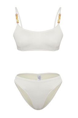 TRENDYOLMILLA Mavi Bralette Boncuk Aksesuarl? Dokulu Regular Bikini Tak?m? TBESS25BT00057  фото 5