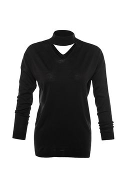 Siyah Choker Yaka Triko Kazak TWOAW20KZ0220
