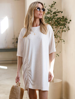 Ассиметричное платье-туника из премиального хлопка