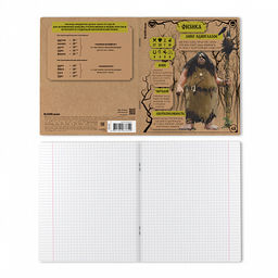 Цена за 5 шт. Тетрадь общая ученическая ErichKrause Russian Folk, Физика, 48 листов, клетка, крафт-картон  фото 2