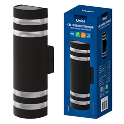 UUL-S16A 2x60W/E27 IP65 BLACK Светильник уличный, под две лампы Е27. Архитектурный накладной. Корпус черный. TM Uniel