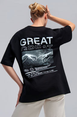 Арт. 31129 Футболка женская оверсайз 44-52 (5 шт) Цвет:черный - Калинка фото 6