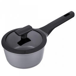 Ковш с антипригарным покрытием Moderno 1,3л, д16см, h14см, s1,8мм, дно s5мм, литой алюминий, стеклянная крышка с силиконовый ободом, бакелитовая ручка с покрытием soft-touch, Regent (Китай) Подходит для всех видов плит, включая индукционную.