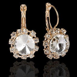 Серьги со стразами Круг вечеринка, крупный, цвет МИКС - Queen fair фото 6