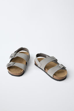 SANDALIA HEBILLAS PIEL / Gris - Zara фото 3