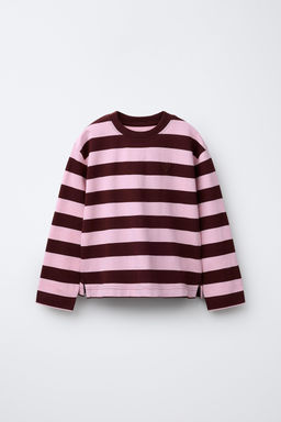 STRIPED T-SHIRT WITH EMBROIDERED HEART