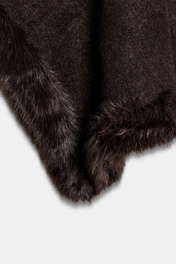 FAUX FUR KNIT PONCHO CAPE - Zara фото 6