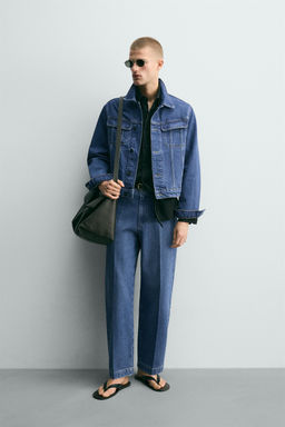 CAZADORA DENIM RELAXED FIT / Azul