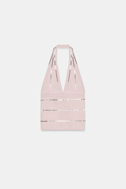TOP HALTER LENTEJUELAS / Rosa - Zara фото 6
