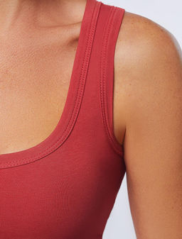 Топ Vilatte хлопок с эластаном красный фото 3
