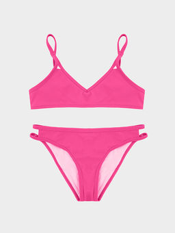 Купальник для девочек раздельный ярко-розовый с декоративными разрезами - Mark formelle фото 5