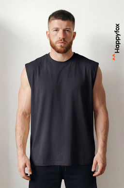 Мужская футболка оверсайз без рукавов Happyfox