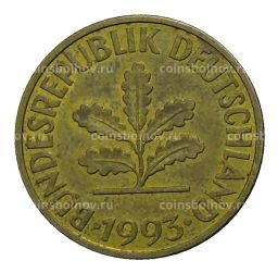 Монета 10 пфеннигов 1993 года D Германия