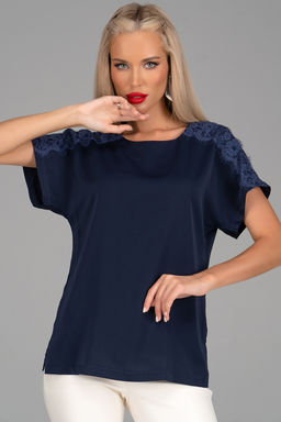 Блузка Келли (кружево/черника) - Эльза фото 3