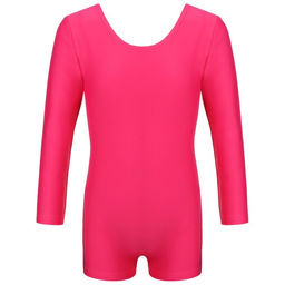 Купальник гимнастический Grace Dance, с шортами, с длинным рукавом, р. 38, цвет малина  фото 9