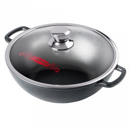 Казан с антипригарным покрытием 8л, д30см "Классик", h17см, s0,4см, литые ручки, стеклянная крышка с пароотводом, подарочная упаковка (Россия)