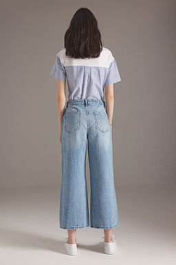 Mavi Dugme Detayl? Yuksek Bel Culotte Jeans TWOSS25JE00223 - Trendyolmilla фото 4