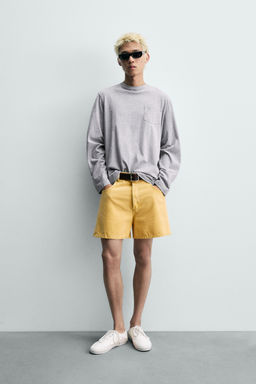 BERMUDA DENIM RELAXED FIT COLOR / Amarillo