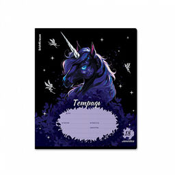 Цена за 10 шт. Тетрадь школьная ученическая ErichKrause Black Unicorn, 18 листов, линейка, выборочный УФ-лак (в плёнке по 10 шт.)_MIX-PACK  фото 4