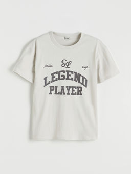 Bisiklet Yaka Bask?l? Erkek ?ocuk Ti??rt