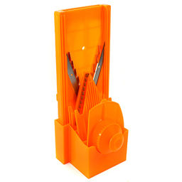 Овощерезка пластмассовая 6 предметов, корпус с V-образным ножом, вставка 3 предмета, ползун, контейнер для хранения вставок (Россия) - Домашняя мода фото 2